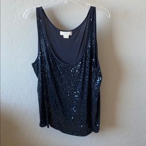Michael by Michael Kors navy sequined tank top